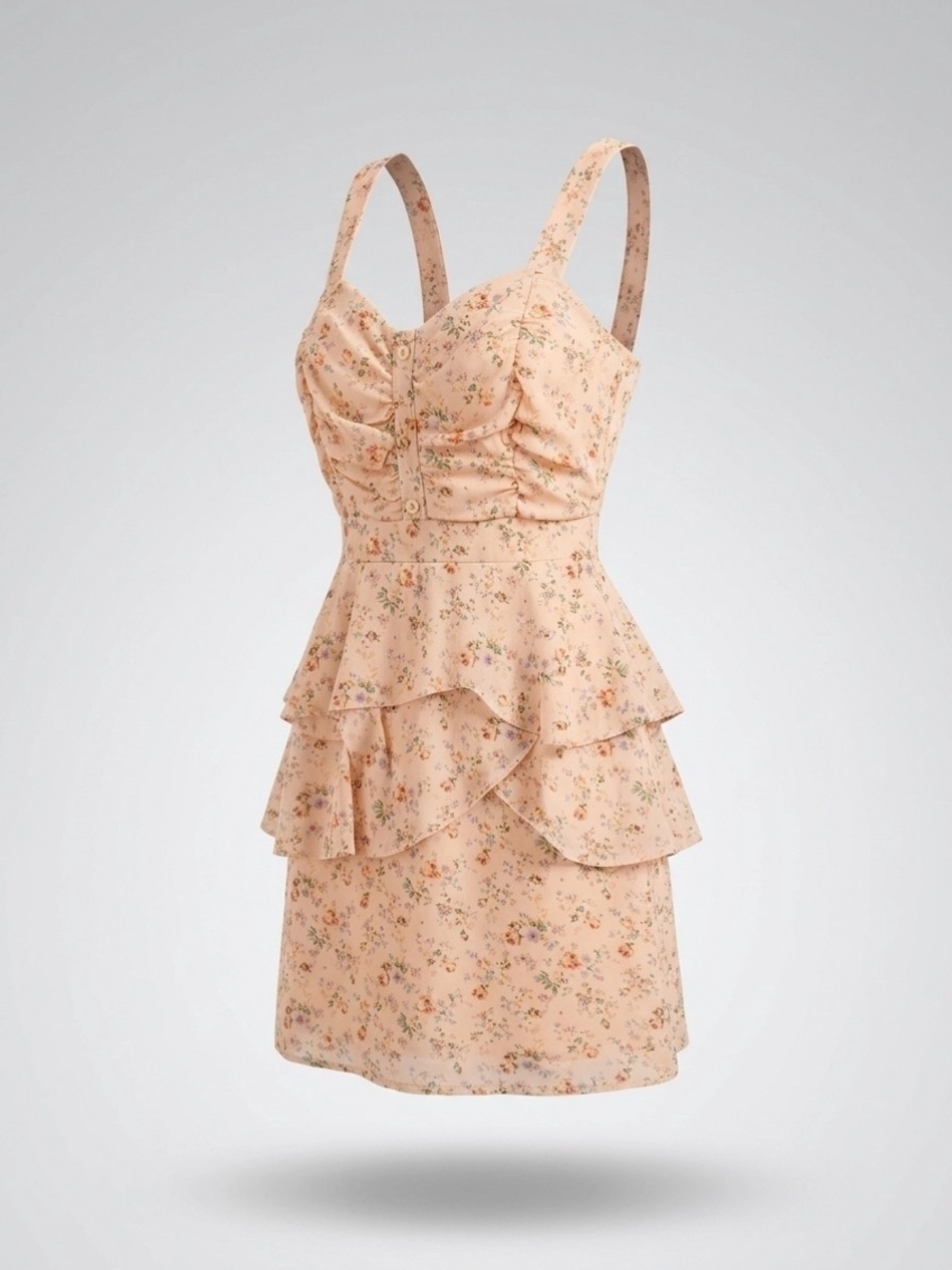 Pink Floral Tiered Sundress - Women